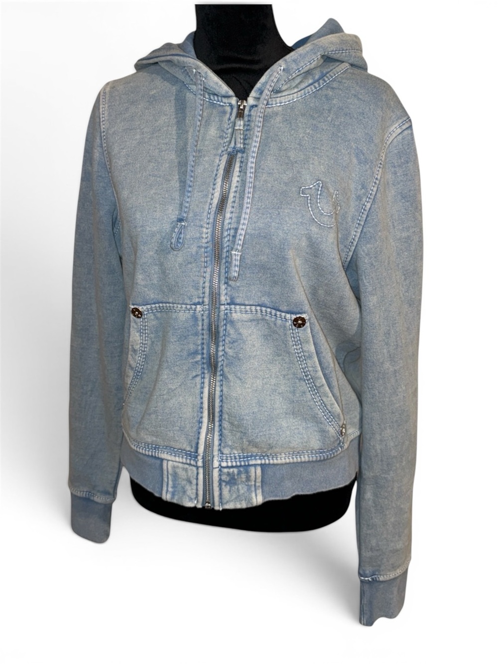 •TRUE RELIGION•NWT PACIFIC COAST WASH BIG “T” CLASSIC FULL ZIP HOODIE SIZE LARGE
